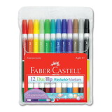Faber Castell 233677 DuoTip Washable Markers 12 Count (Ages 4+)