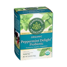 Traditional Medicinals Organic Peppermint Delight Probiotic Tea 16 Tea Bags