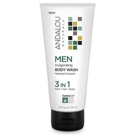 Andalou Naturals 234153 CannaCell Men's 3-in-1 Invigorating Body Wash 8 fl. oz.