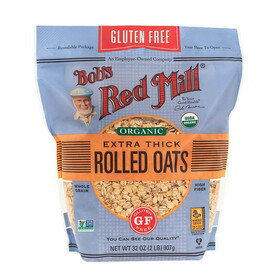 Bob's Red Mill Gluten-Free Organic Thick Rolled Oats 32 oz. resealable bag