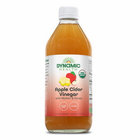 Dynamic Health Organic Raw Apple Cider Vinegar with the Mother &amp; Honey (Glass) 16 fl. oz.