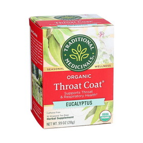 Traditional Medicinals Throat Coat Eucalyptus Tea 16 tea bags