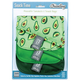 Chicobag Reusable Avocado Snack Time Bags 3 count