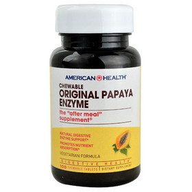 American Health 23596 Chewable Original Papaya Enzyme 100 chewable tablets