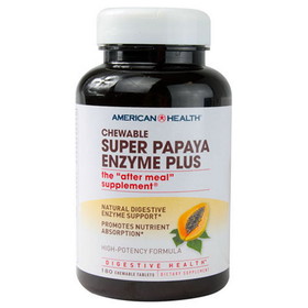American Health 23604 Chewable Super Papaya Enzyme Plus 180 tablets