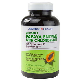 American Health 23608 Chewable Papaya Enzyme with Chlorophyll 600 chewable tablets