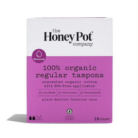 The Honey Pot Tampons Bio-Plastic Applicator 18 tampons