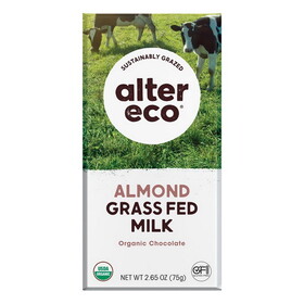 Alter Eco Grass Fed Chocolate with Salted Almond 2.65 oz
