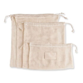 Beyond Gourmet 4-Piece Unbleached Organic Cotton Produce Bag Set