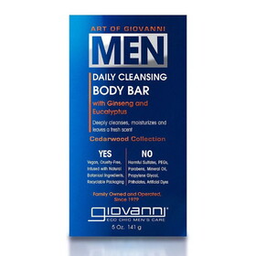 Giovanni Men&#039;s Cleansing Body Bar Ginseng &amp; Eucalyptus 5 oz.