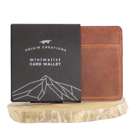 Twin Engine Coffee Origin Creations Artisan Leather Card Wallet Saddle Brown