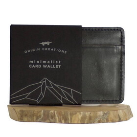 Twin Engine Coffee Origin Creations Artisan Leather Card Wallet Electric Black