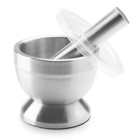 Harold Import Stainless Steel Mortar Pestle with Cover