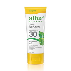 Alba Botanica SPF 30 Mineral Fragrance Free Sunscreen 4 oz.