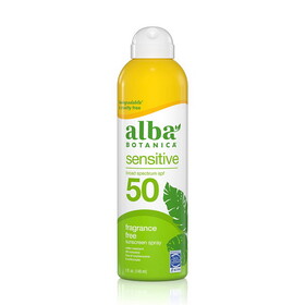 Alba Botanica SPF 50 Very Emollient Fragrance Free Sunscreen Spray 6 fl. oz.