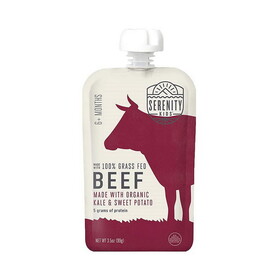 Serenity Kids Beef Baby Foods Pouch with Organic Kale and Sweet Potatoes 3.5 oz