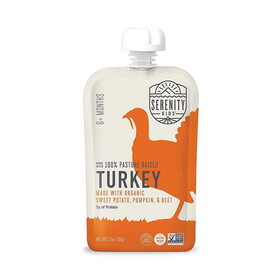 Serenity Kids Turkey Baby Food Pouch with Organic Sweet Potato, Pumpkin and Beets 3.5 oz