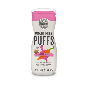 Serenity Kids Carrot and Beet Grain Free Baby Puffs with Olive Oil 1.5 oz