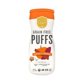 Serenity Kids Pumpkin and Cinnamon Grain Free Baby Puffs with Olive Oil 1.5 oz