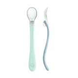 Green Sprouts Light Sage & Light Blueberry Silicone & Sprout Ware First Food Spoons 2 pack
