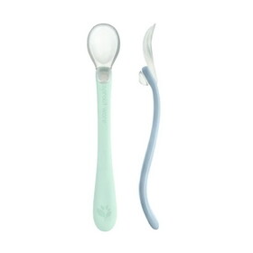 Green Sprouts Light Sage &amp; Light Blueberry Silicone &amp; Sprout Ware First Food Spoons 2 pack
