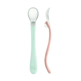 Green Sprouts Light Sage &amp; Light Grapefruit Silicone &amp; Sprout Ware First Food Spoons 2 pack