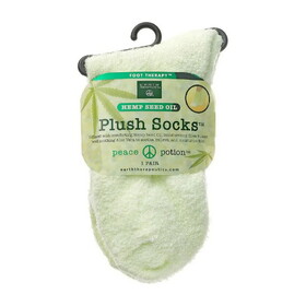 Earth Therapeutics Green Hemp Seed Oil Plush Socks 1 pair