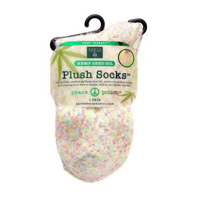 Earth Therapeutics Peach Confetti Hemp Seed Oil Plush Socks 1 pair