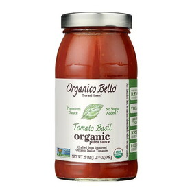 Organico Bello Organic Tomato Basil Pasta &amp; Cooking Sauce 25 oz.