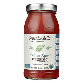 Organico Bello Organic Delicate Recipe Low Sodium Pasta &amp; Cooking Sauce 25 oz.