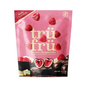 Tru Fru Hyper-Dried Raspberries in White &amp; Dark Chocolate 4.2 oz.