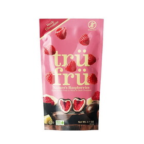 Tru Fru Hyper-Dried Raspberries in White &amp; Dark Chocolate 2.10 oz.