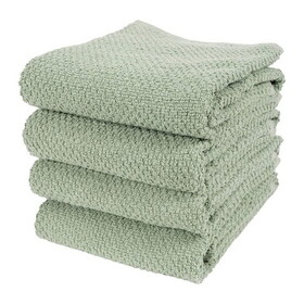 French Green Deluxe Popcorn Terry Towels Set of 4