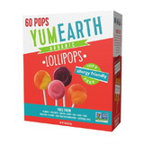 YumEarth Organic Assorted Fruit Flavor Lollipops 60 count box