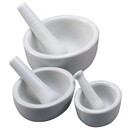 HIC 8510 3-Piece Porcelain White Mortar & Pestle Set 2 1/2