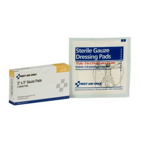 First Aid Only 3"X3" Sterile Gauze Pads (4/bx)