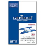 Care Brand Blue Metal Detectable Fabric Knuckle Bandages (50/bx)