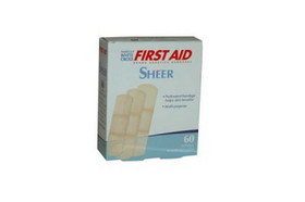 GoodSense Sheer Adhesive Bandages Assorted 1" x 3",  3/4" x 3", 5/8" x 2-1/4"