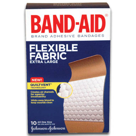 Johnson & Johnson J & J Flexible Band Aids Extra Large 1-3/4" x 4" (10/bx)