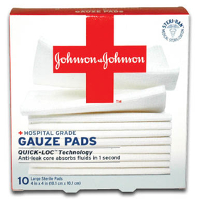 Johnson & Johnson J & J Gauze Pads 4" x 4" (10/bx)