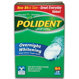 Polident Denture Cleanser Overnight Whitening Tablets (84/bx)