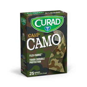 Curad Curad Green Camouflage Fabric Bandages 3/4 in. x 3 in. (25/bx)