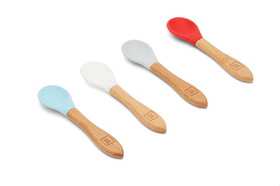 RedRover 20010 Spoon Set of 4, Bamboo and Silicone