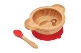 RedRover 20011 Red Rover 20011 Bamboo Suction Bowl & Spoon, Monkey Design, Natural Bamboo & Silicone
