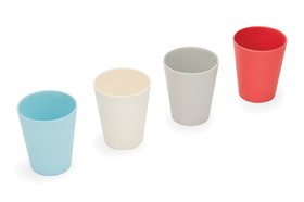 Red Rover 20012 Bamboo Cup Set of 4 Red/White/Grey/Blue