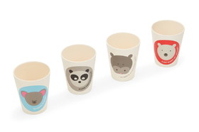 Red Rover 20013 Bamboo Cup Set of 4 Animal