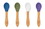 Red Rover 20057 Red Rover Kids Silicone Spoons with Bamboo Handle, 5.6 x 1.3 x 0.4 Inch, Set of 4 Assorted Colors, White, Blue, Purple, Green