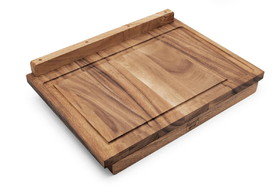 Ironwood 28195 Double-Sided Countertop Pastry/Cutting Board Gravy Groove, Acacia Wood