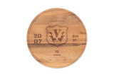 Ironwood Gourmet 28445E335 Circle Serving Board, Acacia Wood, 2007 Wine Barrel Engraving