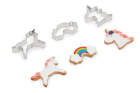 Fox Run 3697 Fox Run 3697 Unicorn and Rainbow Stainless Steel Cookie Cutters, 3-Piece Set, 4"